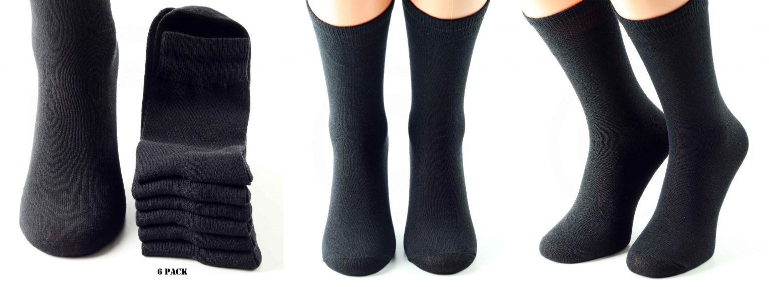 Herren Socken, 6 Paar Schwarz – Klassisches Röhrendesign
